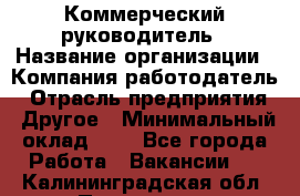 Коммерческий руководитель › Название организации ­ Компания-работодатель › Отрасль предприятия ­ Другое › Минимальный оклад ­ 1 - Все города Работа » Вакансии   . Калининградская обл.,Приморск г.